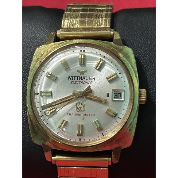 Vintage Wittnauer Swiss Electronic Transistorized  Gold Tone Mens Watch - Picture 4 of 13